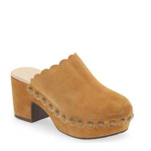 NEW CHOCOLAT BLU women gemini clog in tan suede